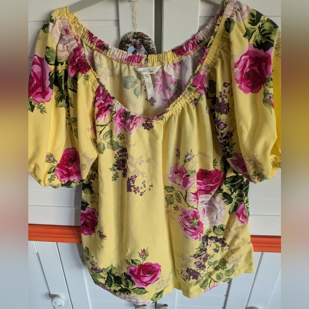 Yellow with flowers Matilda Jane blouse